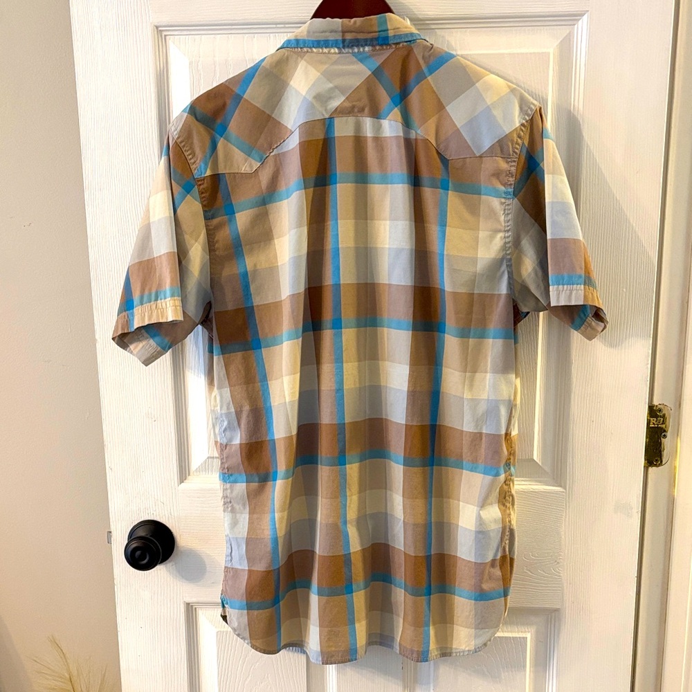 Levi's Men's Casual Plaid Shirt - Brown and Blue - Picture 4 of 6